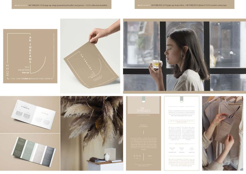 Pop up shop promotional leaflet, poster, video and photography for AK Threads fashion. By BA Fashion Communication and Promotion student Marta Zaremba