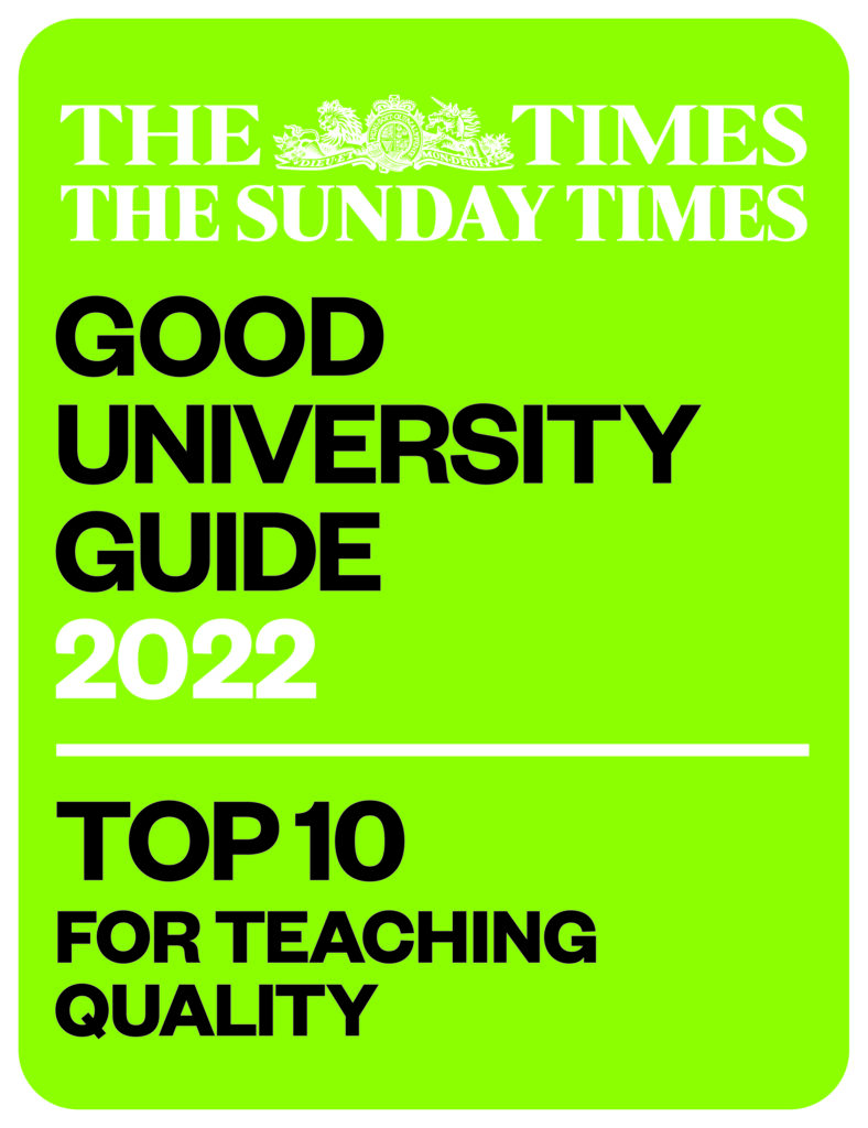 The Times and The Sunday Times Good University Guide 2022 Top 10 for Teaching Quality logo