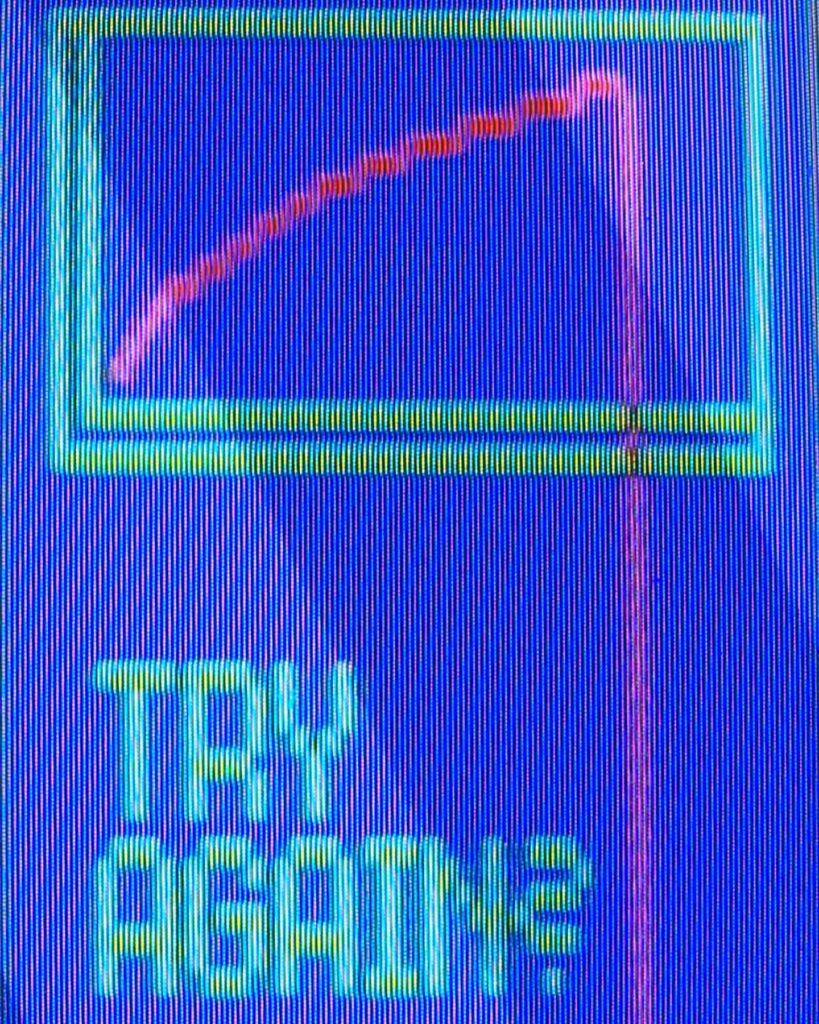 A pixelated digital screen displays a graph with a rising red line in a green box above the words "TRY AGAIN?" in large, blocky text against a blue background.